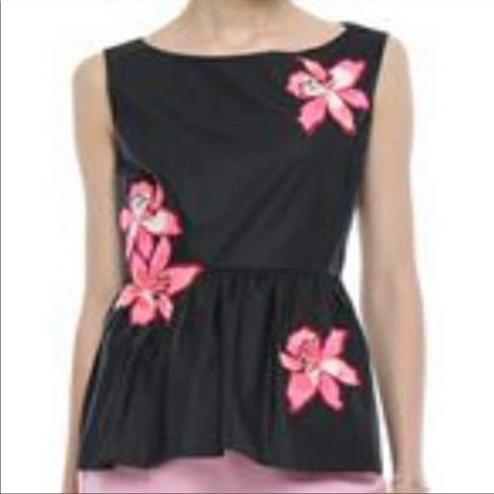 COPY - Kate Spade Floral Applique Peplum Blouse